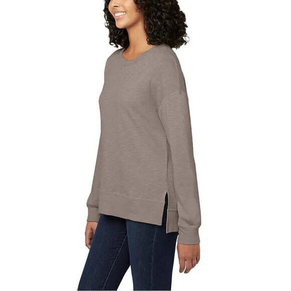 NEW Buffalo David Bitton Women's Slub Crewneck Top | Tan - Picture 4 of 5